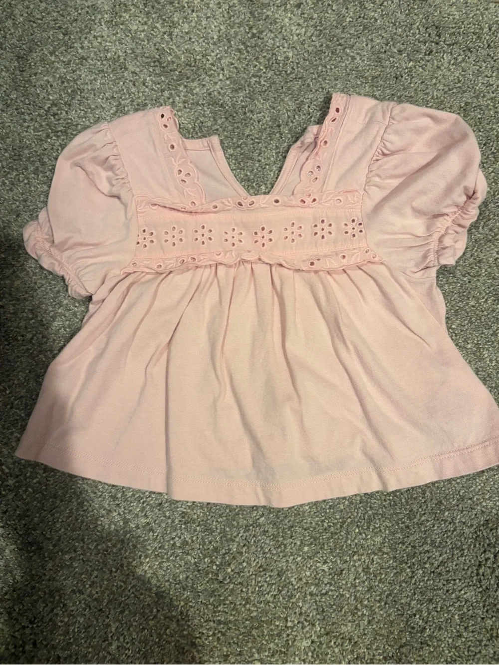 Baby GAP Light Pink Eyelet Peasant Top 18-24 months